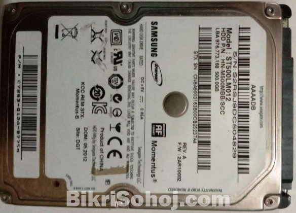 Samsung 500GB SATA 2.5 Hard Drive Laptop